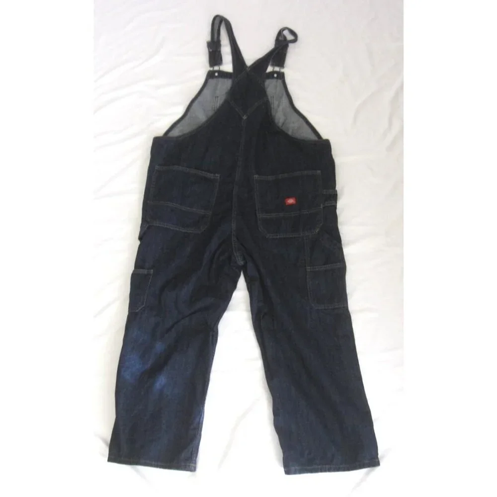 Dickies Men Indie Carpenter Baggy Leg Indigo Bib Denim Overalls (MP448)